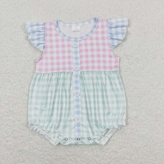 toddle baby girls pink gingham romper