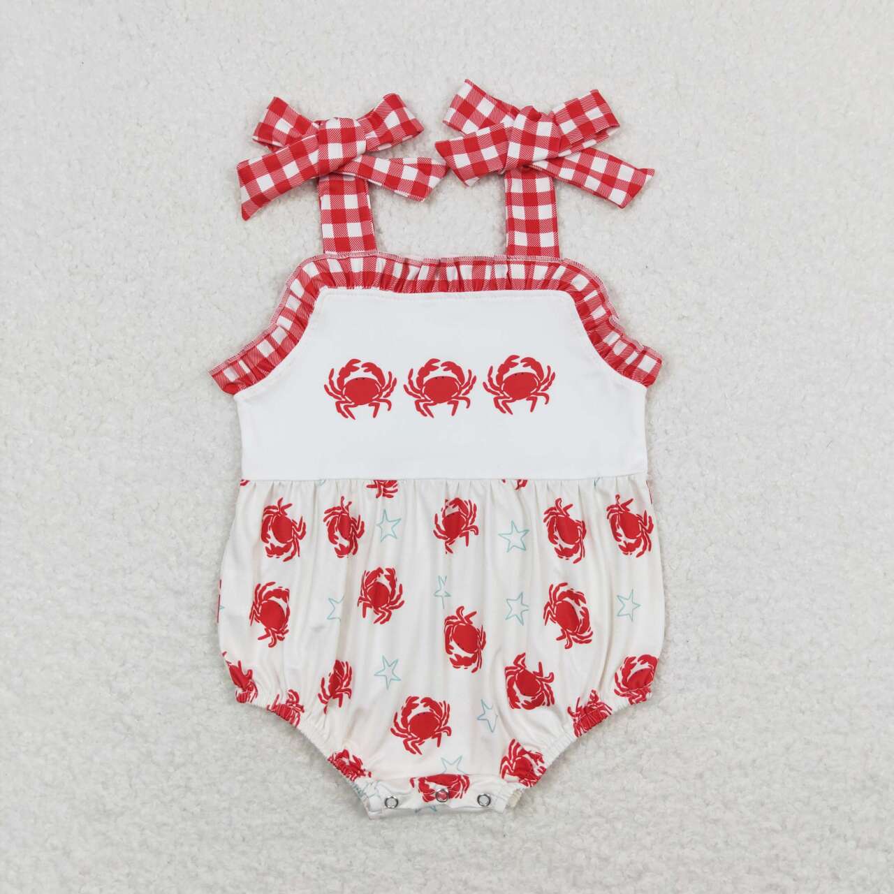 toddle baby girls beach crab romper