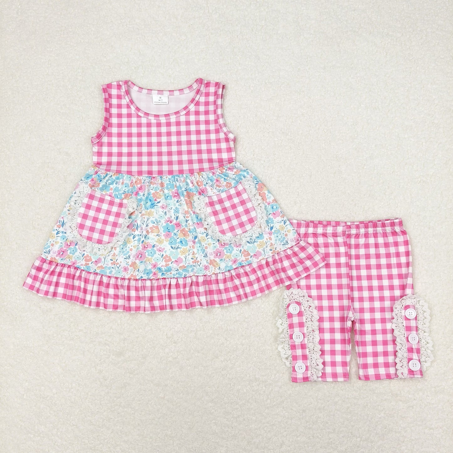 best sister pink plaid floral boutique matching outfit