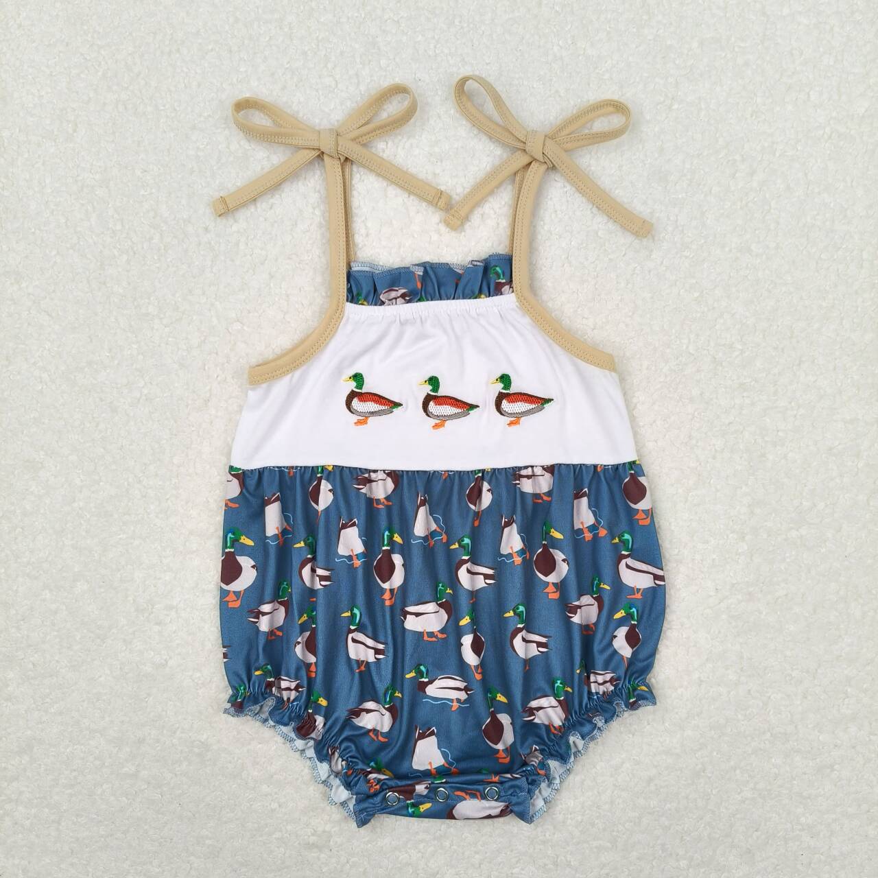 toddle girls embroidery mallard duck romper