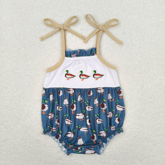 toddle girls embroidery mallard duck romper