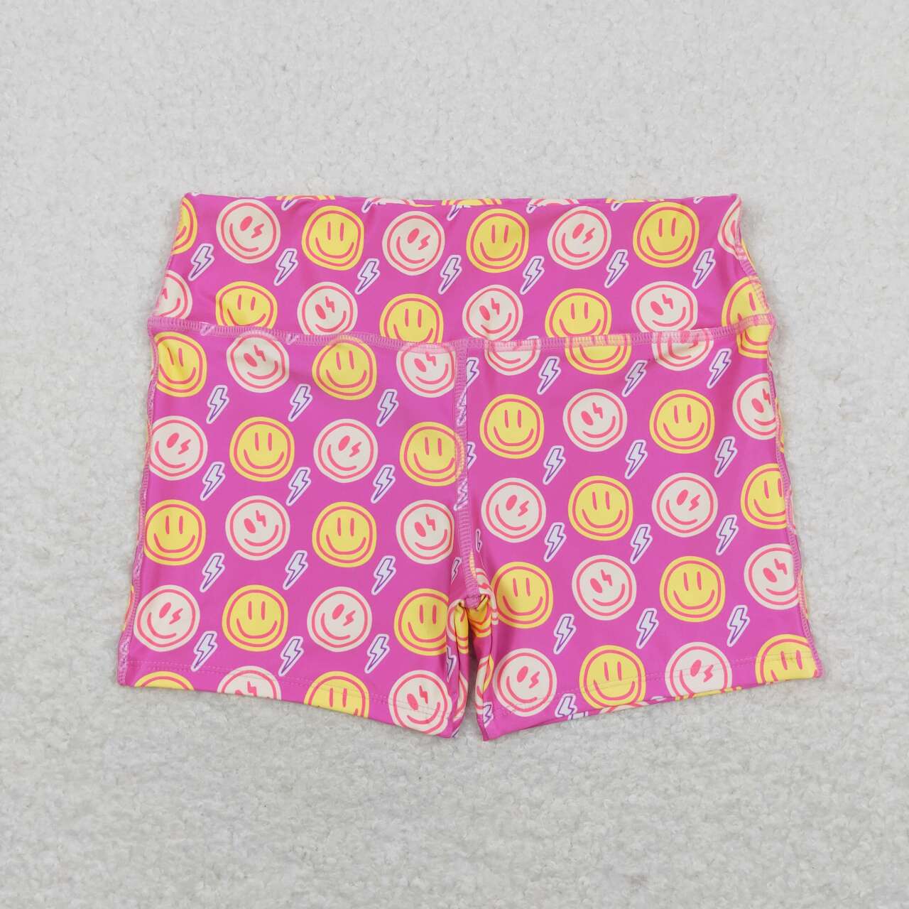 Smile face girls summer yoga shorts