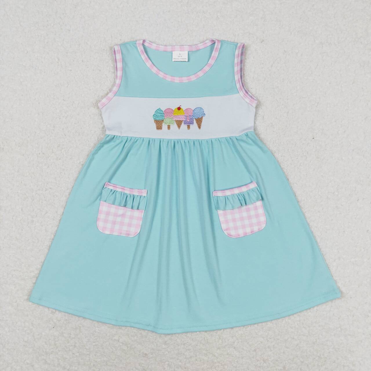 baby girls  embroidery summer pocket dress