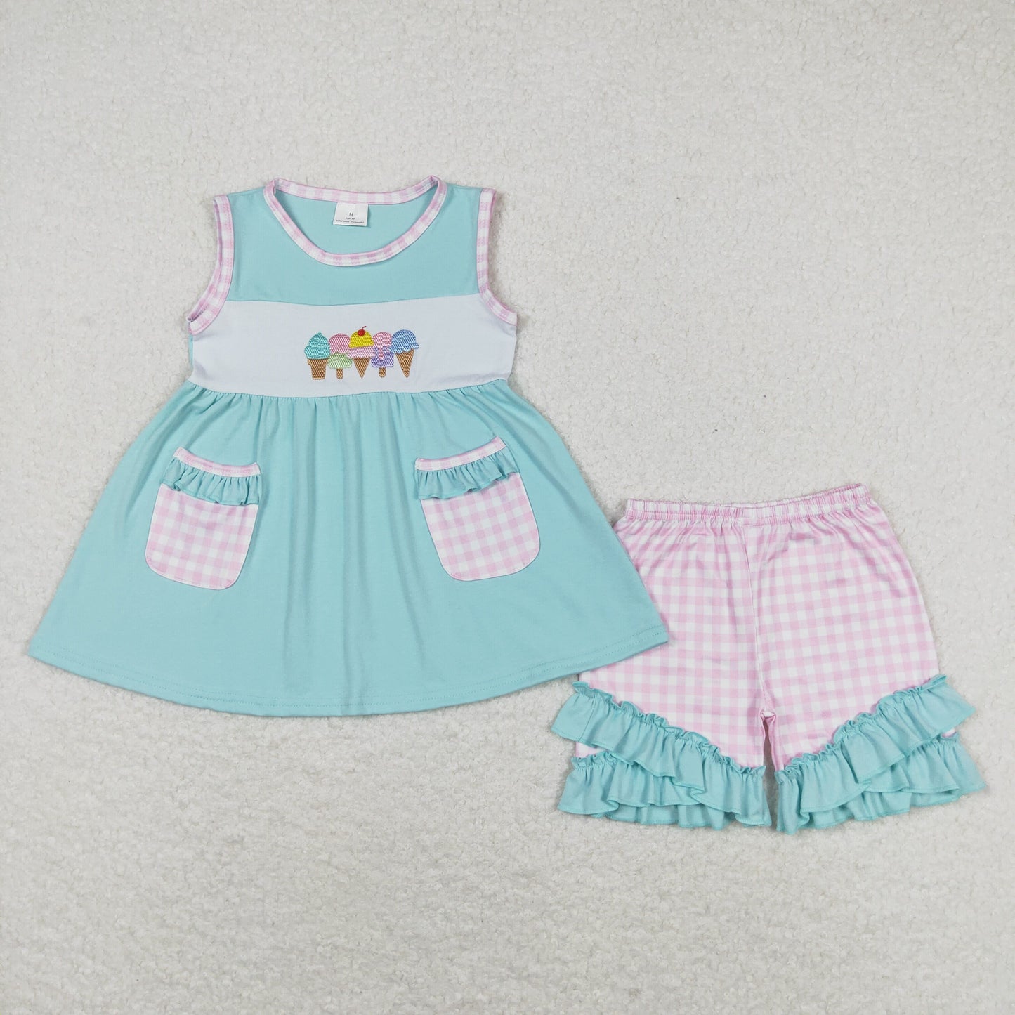 baby girls wholesale summer embroidery clothing set