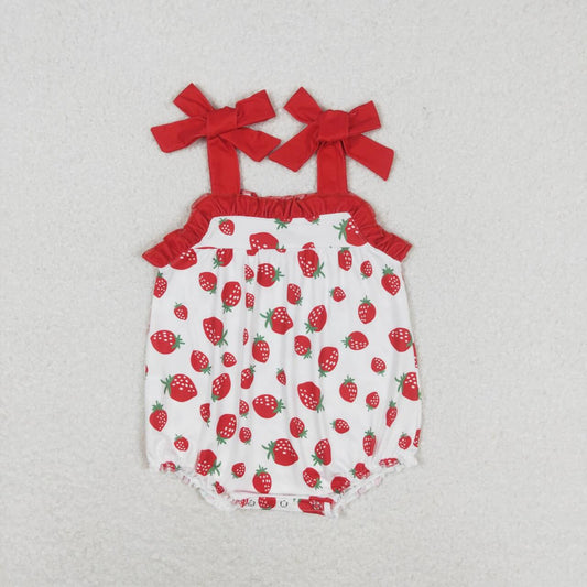 toddle girls strawberry straps romper
