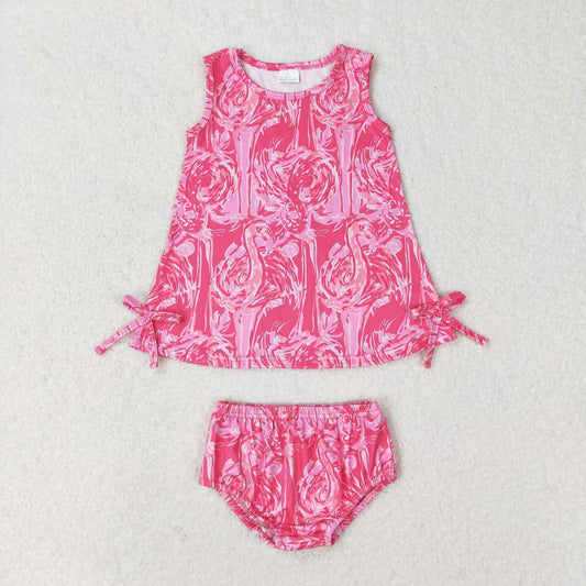 toddle baby girls flamingo bummies set