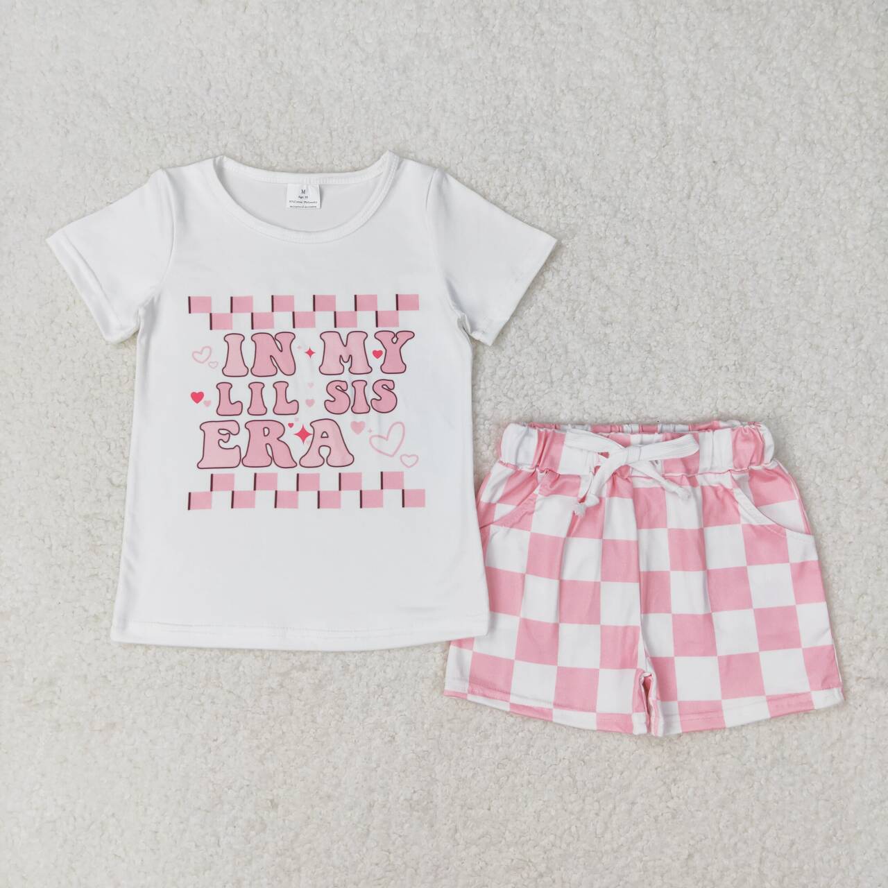 in my little sister pink checkered outfit