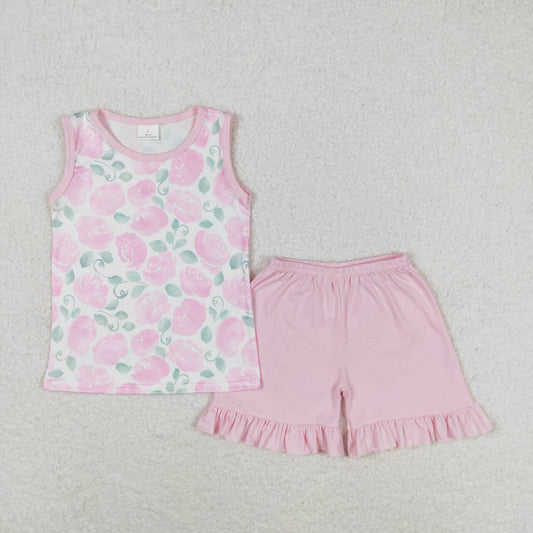 pink floral boutique summer kids clothes