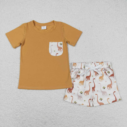 baby boy short sleeve dinosaur outfit