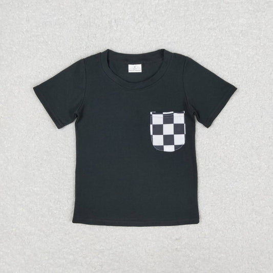 black checkered pocket baby boy summer shirt