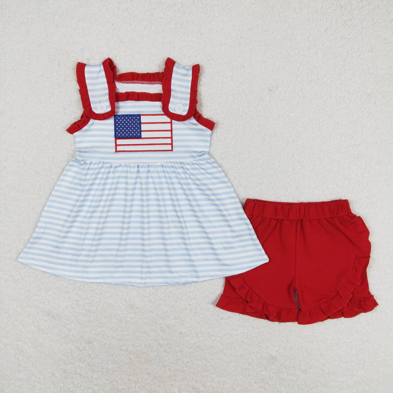 sister brother embroidery  American girl flag july 4th matching sibling outfit