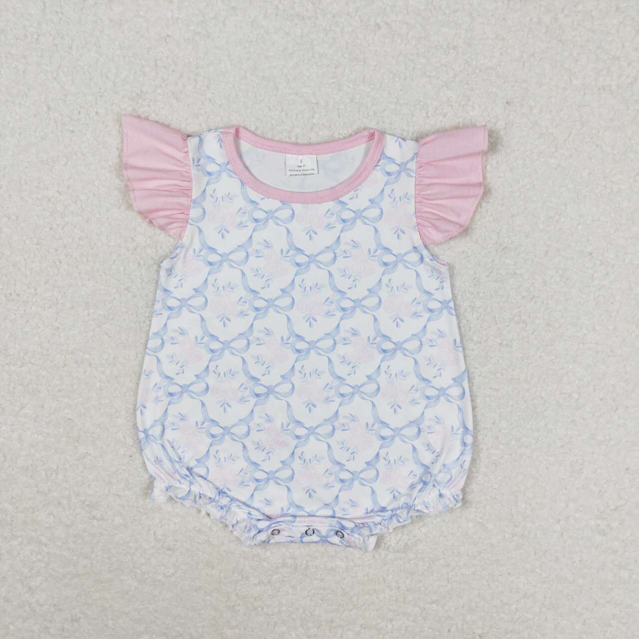 infant baby girls blue floral romper