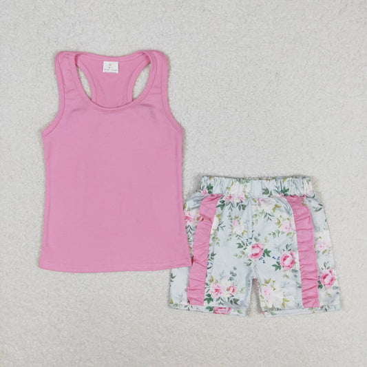 toddle baby girls pink floral summer beach outfit