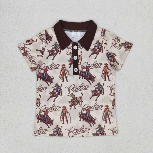 western rodeo short sleeve polo shirt