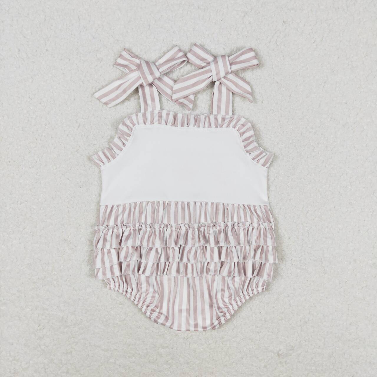 toddle baby girls khaki stripes starfish romper