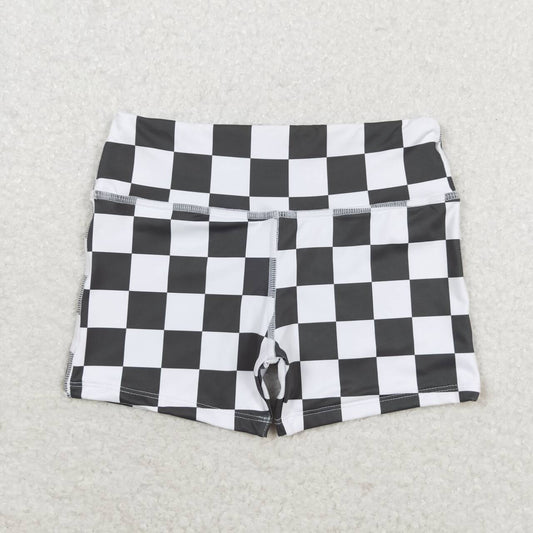 black checkered summer shorts