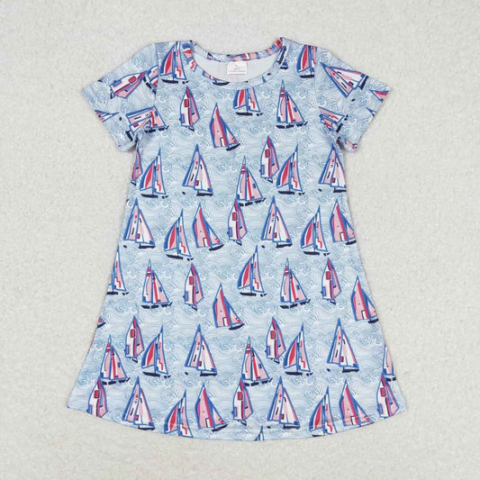 baby girls short sleeve sailboat dress