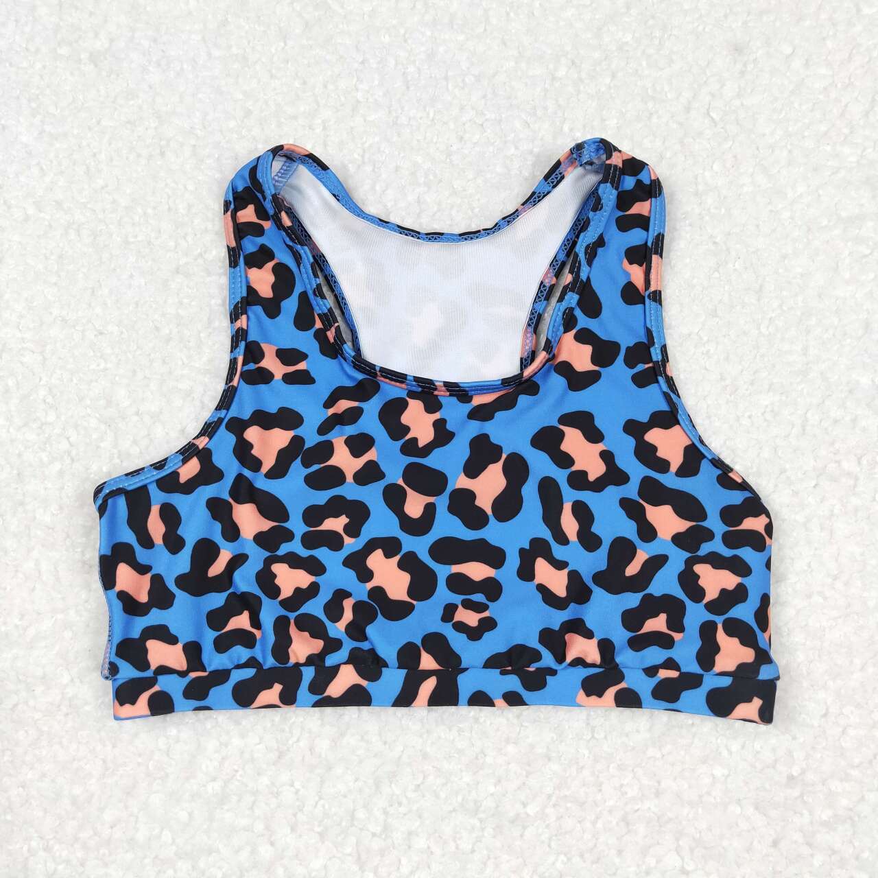 baby girls blue cheetah crop top