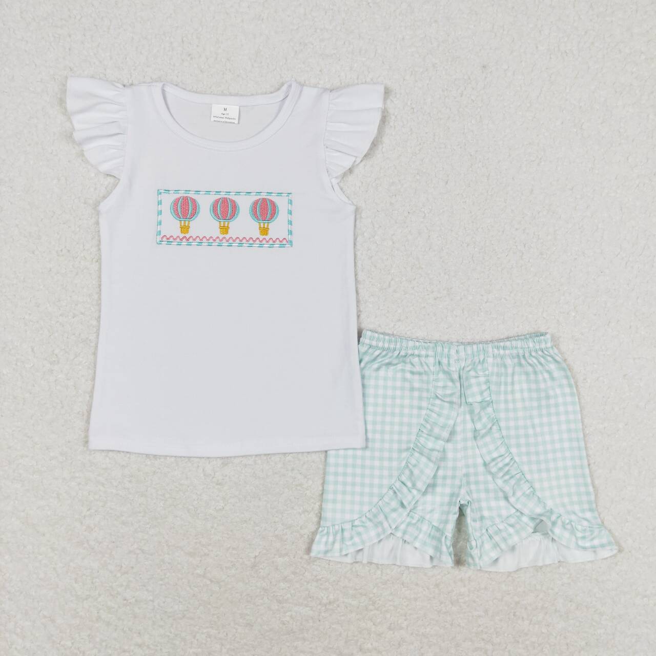 toddle baby girls embroidery balloon summer outfit