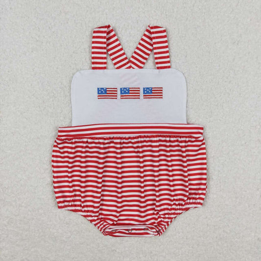 toddle boy embroidery American flag romper
