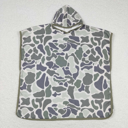 infant baby girls green camo hooded towel