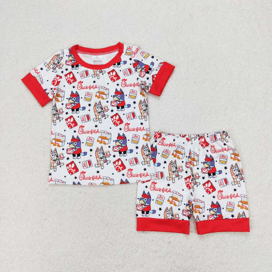 bue cartoon dog chips print baby boys clothes