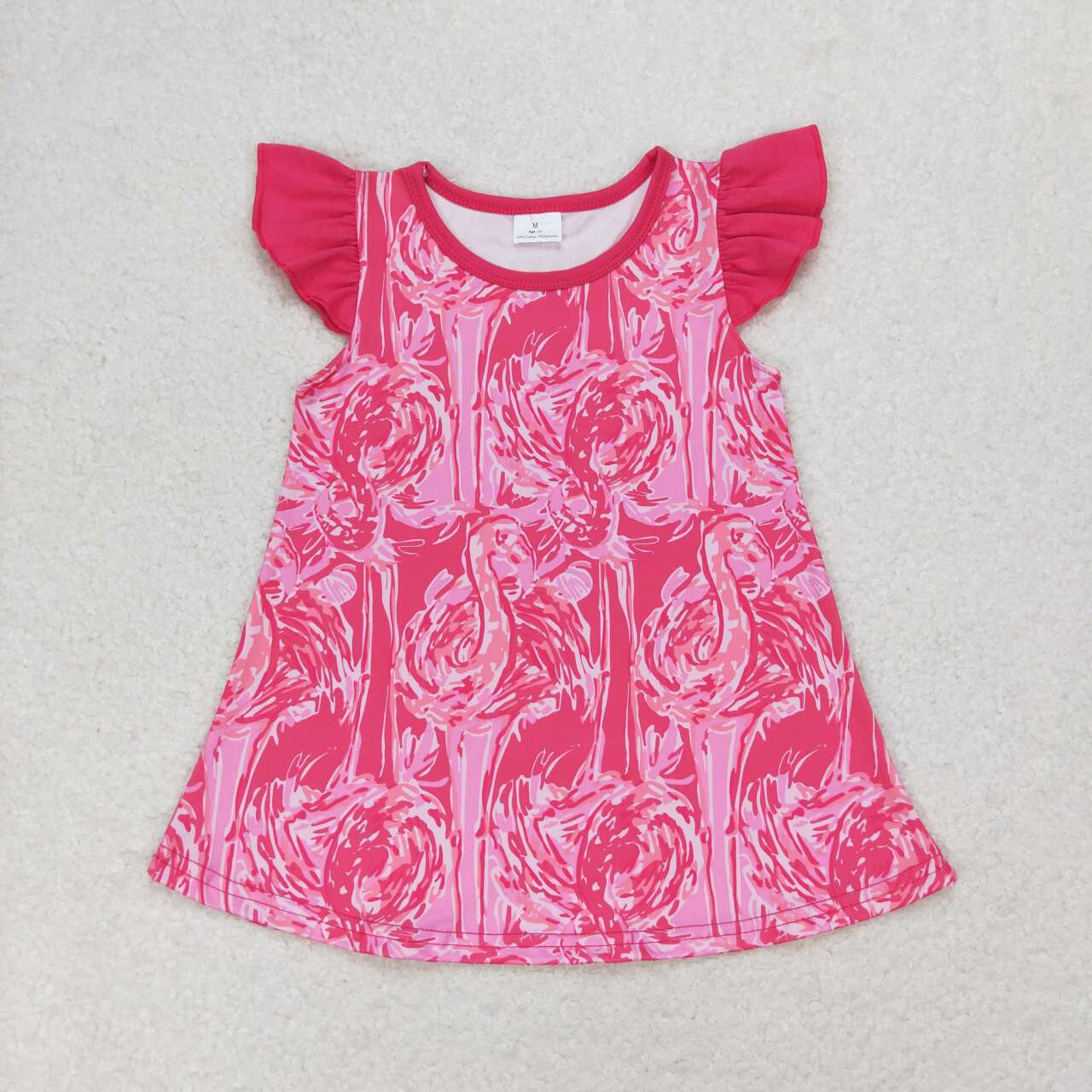 toddle baby girls hot pink flamingo floral boutique shirt