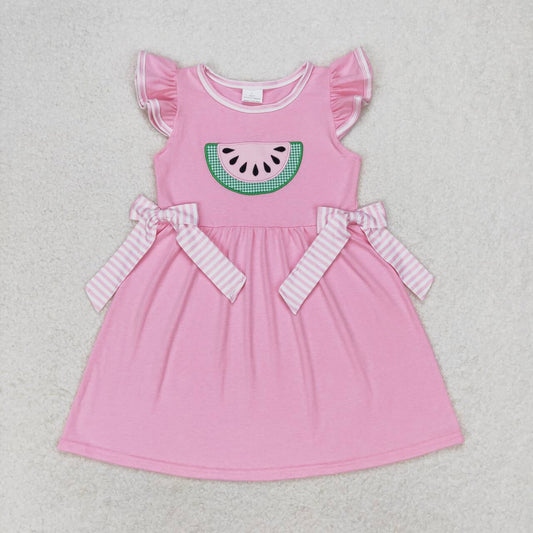 toddle baby girls embroidery pink watermelon dress