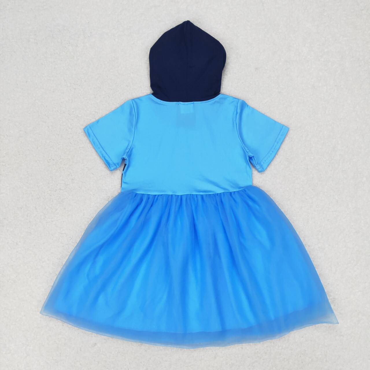 blue cartoon dog hoodie tulle dres