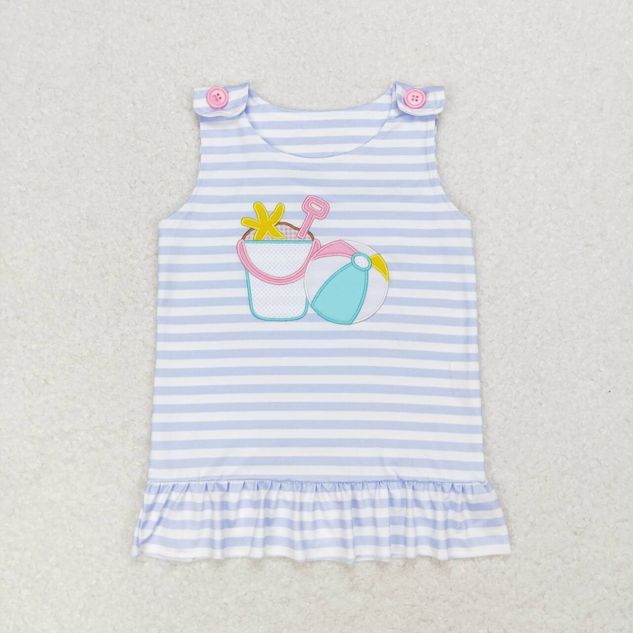 toddle girls summer  embroidery beach tool shirt