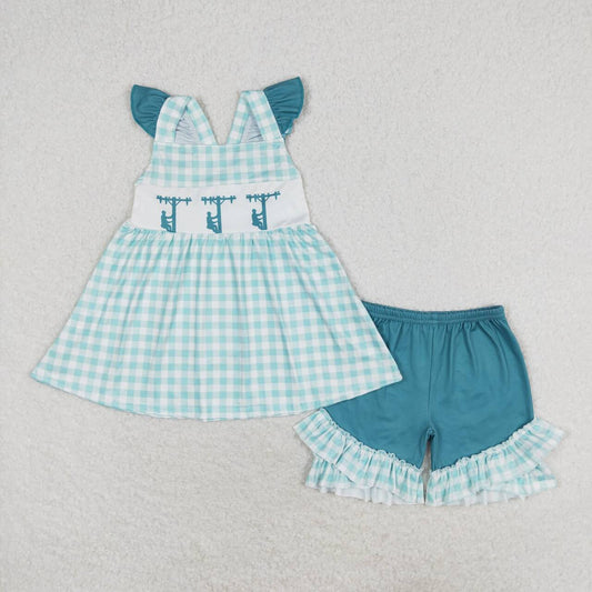 baby girls lineman print 2pcs summer outfit