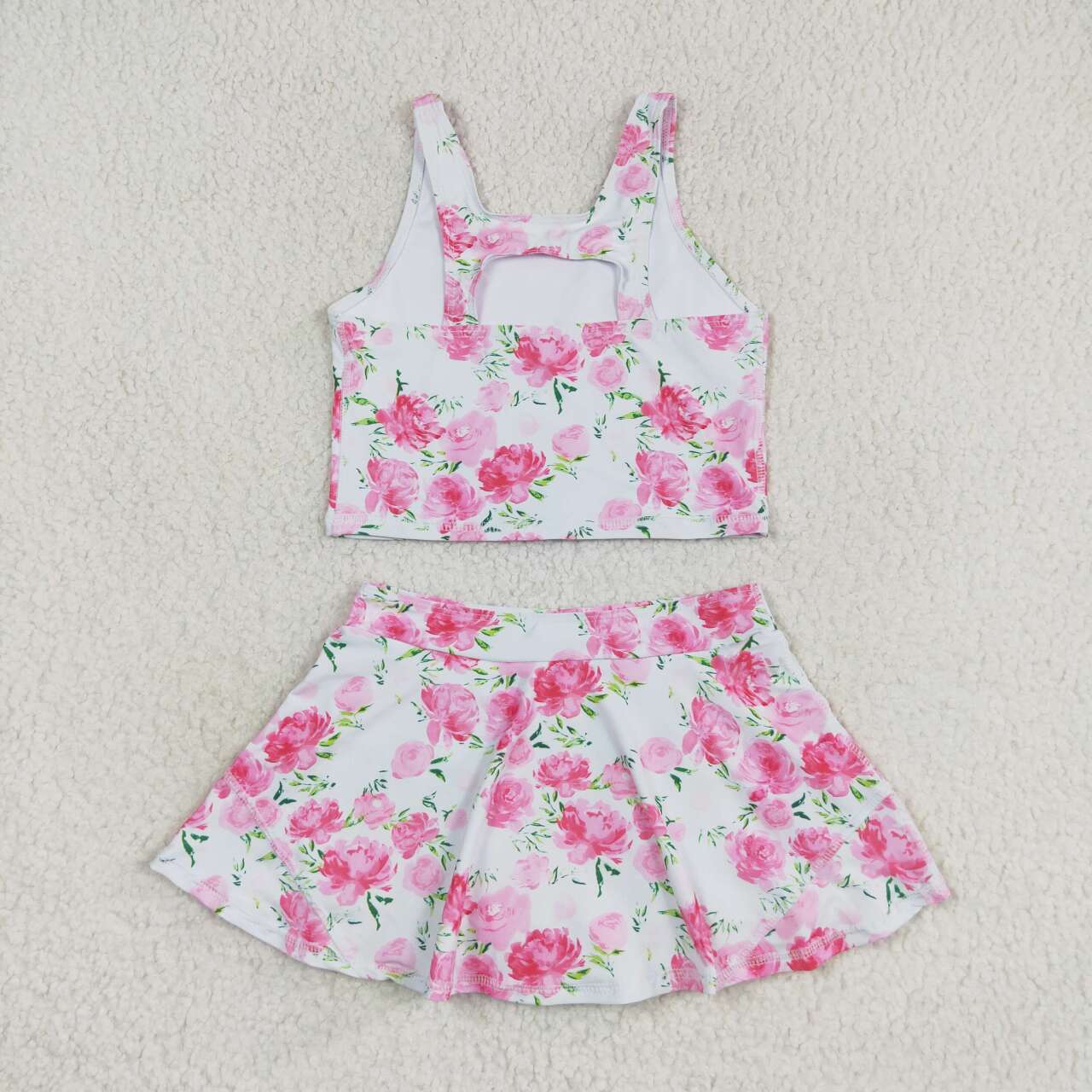 pink floral girls summer skirt outfit