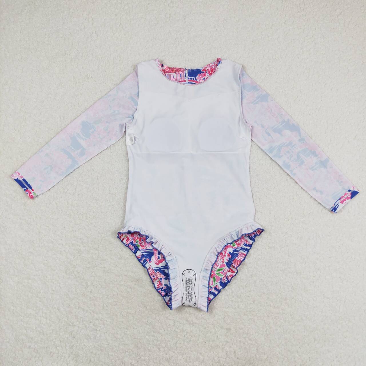 floral long sleeve one pieces wholesale summer swimwear