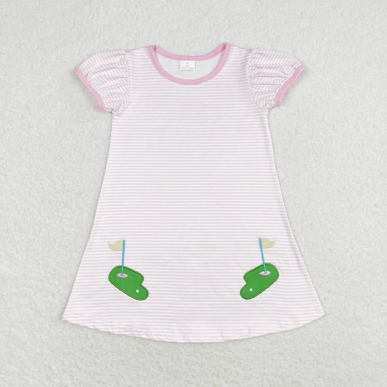 baby girls pink stripes golf dress