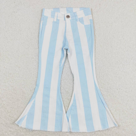 infant baby girls blue stripes jeans bell bottoms