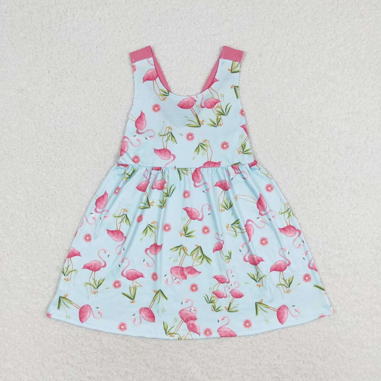 infant toddle girls flamingo milk silk dress