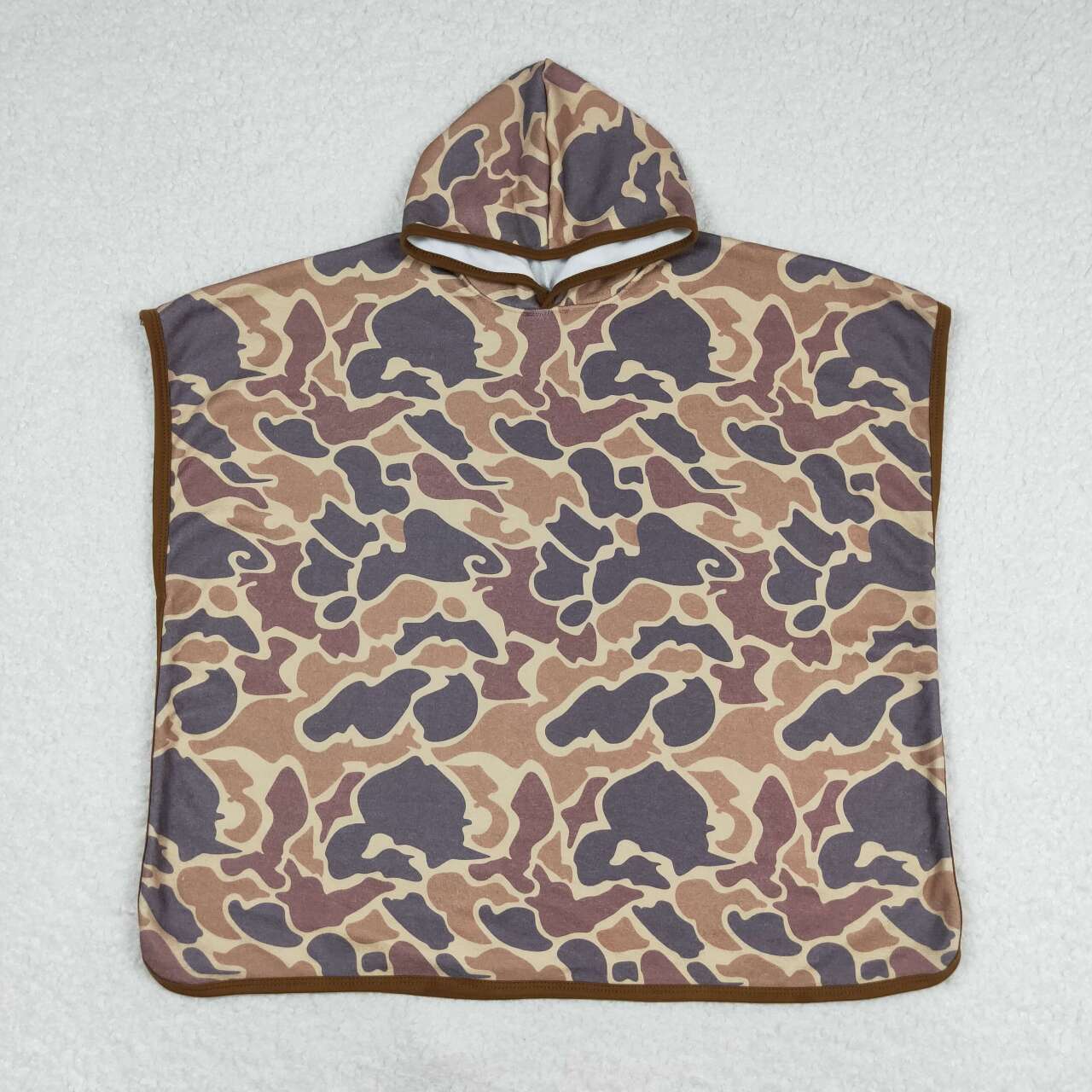 infant baby girls brown camo hooded towel