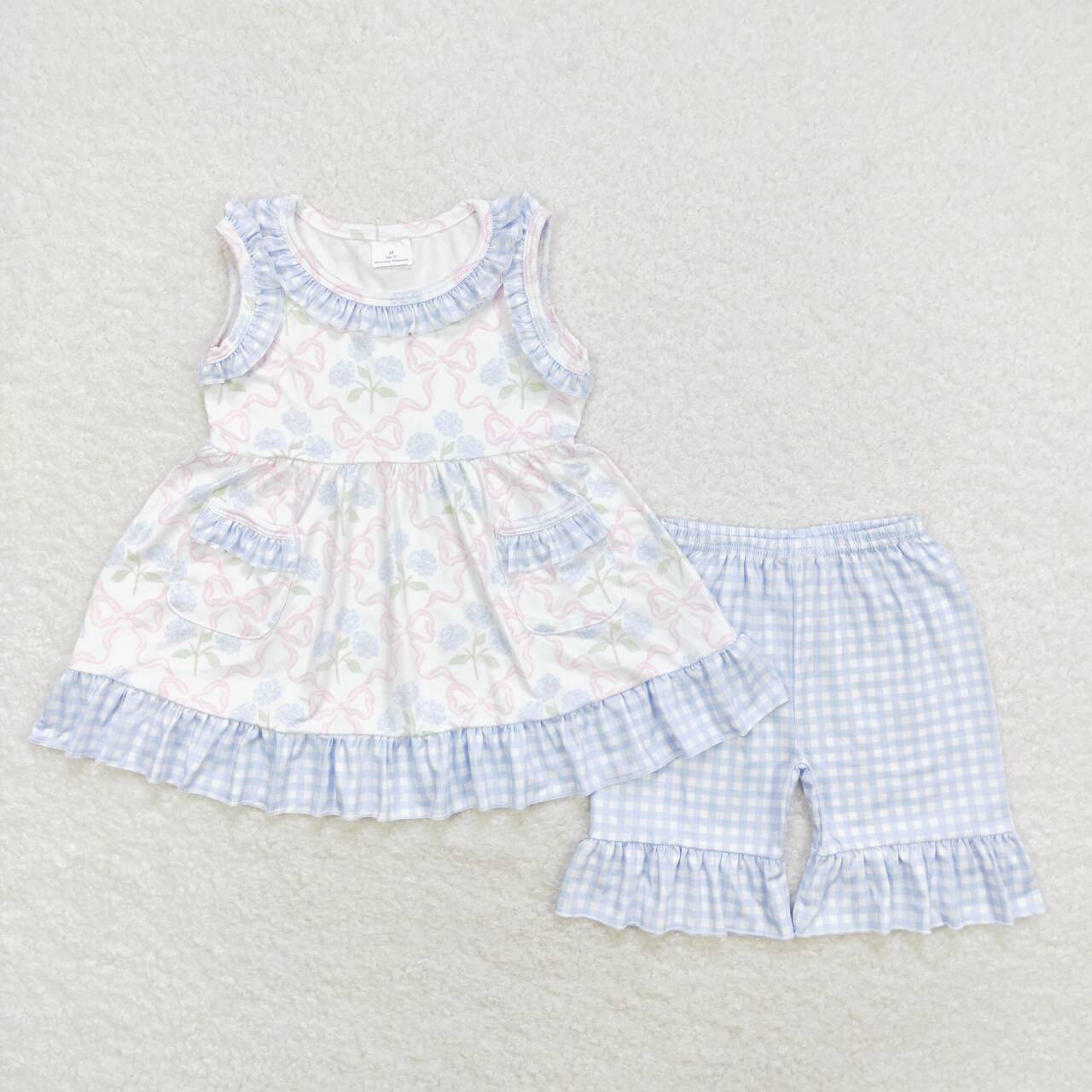 toddle baby girls blue floral summer outfit