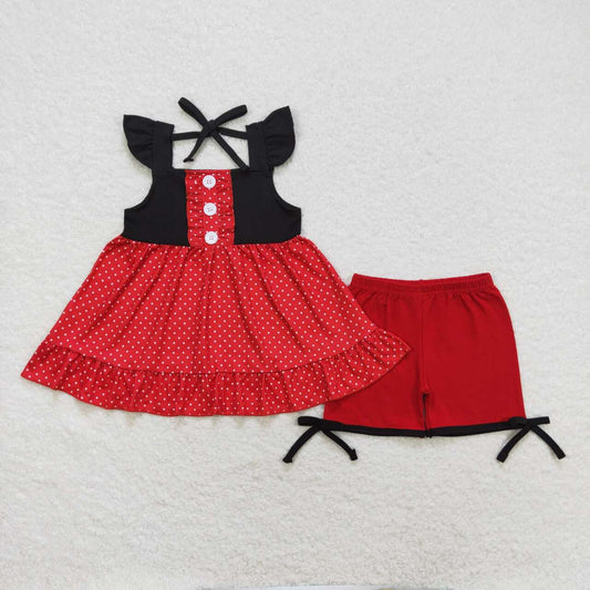 baby girls princess polka dots pocket outfit