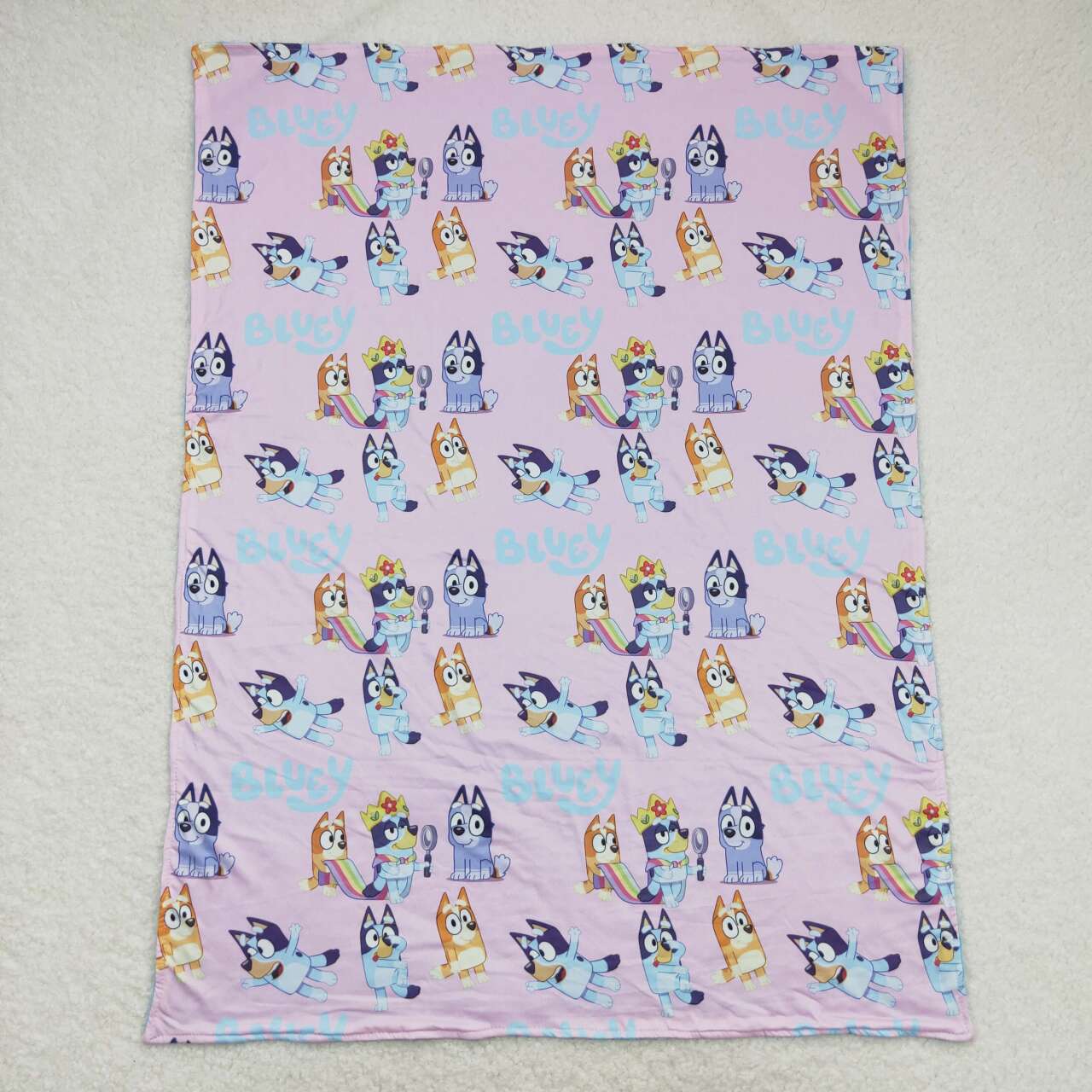 infant baby girls blue cartoon dog pink blanket