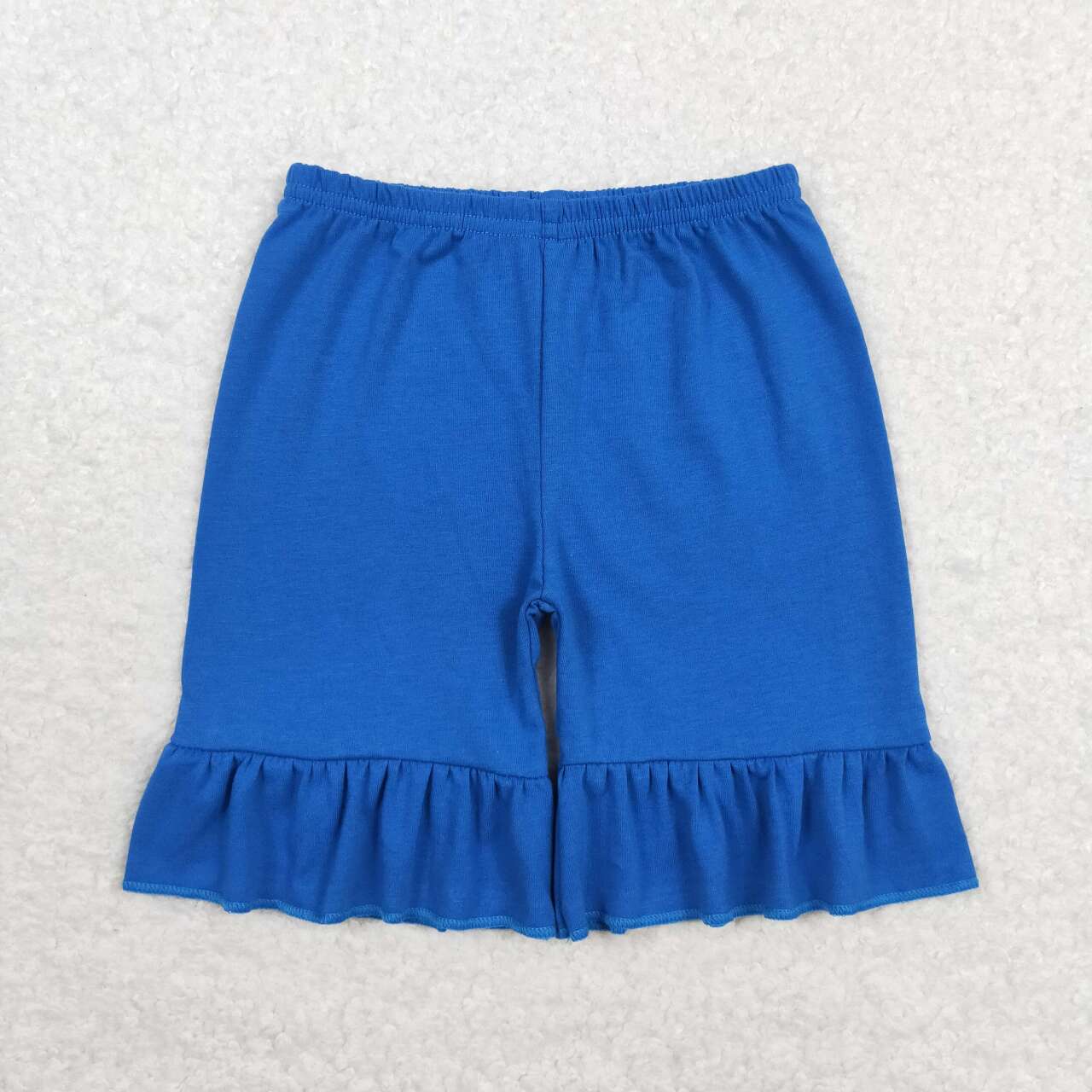 baby girls dark blue cotton ruffle shorts