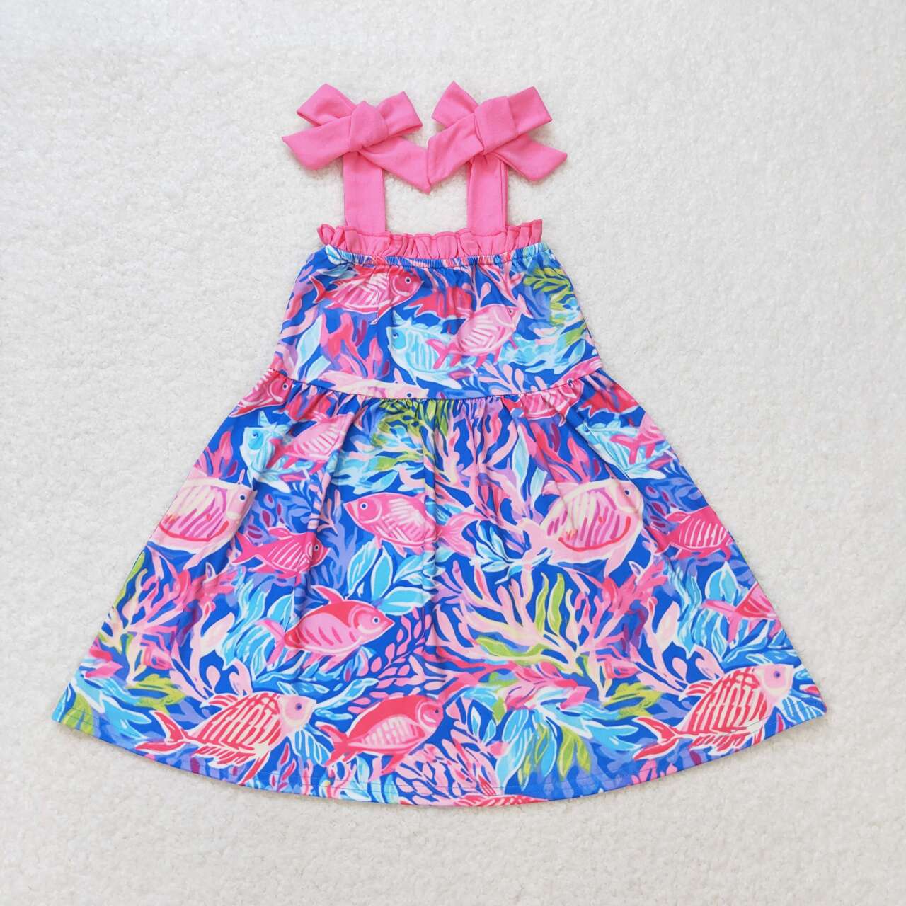 toddle baby girls sea grass fish beach dress