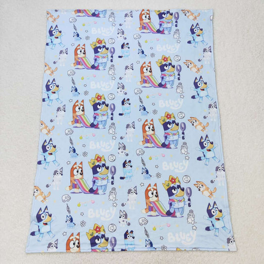 infant baby girls blue cartoon dog blanket