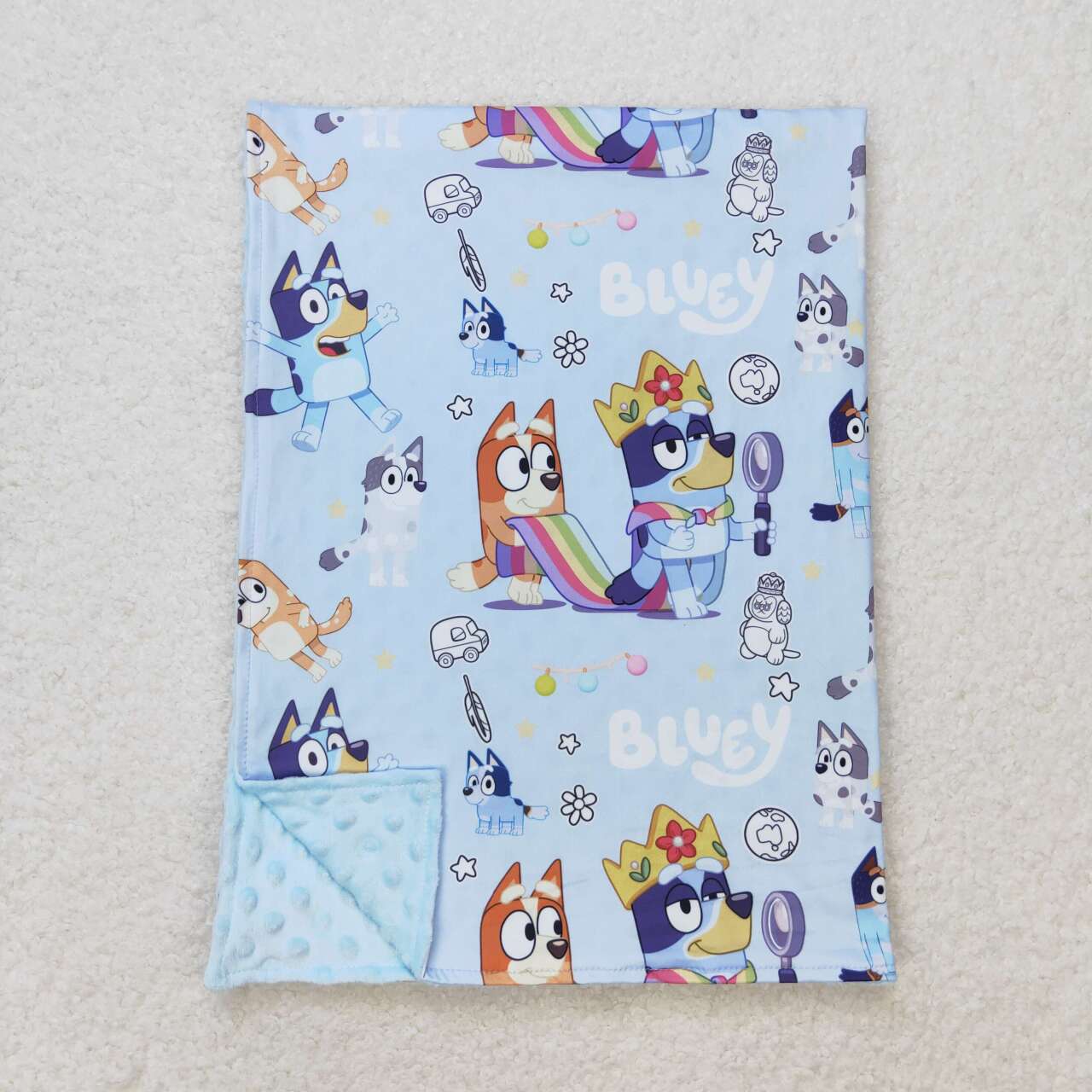 infant baby girls blue cartoon dog blanket