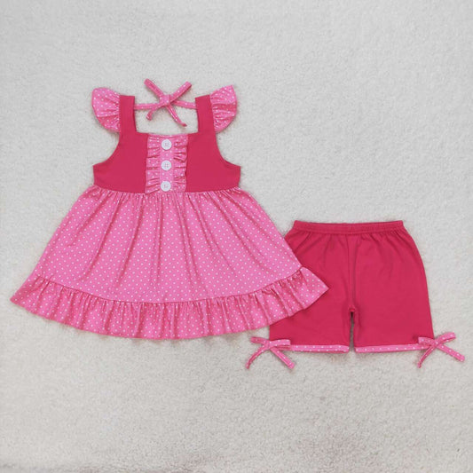 baby girls princess polka dots pocket outfit