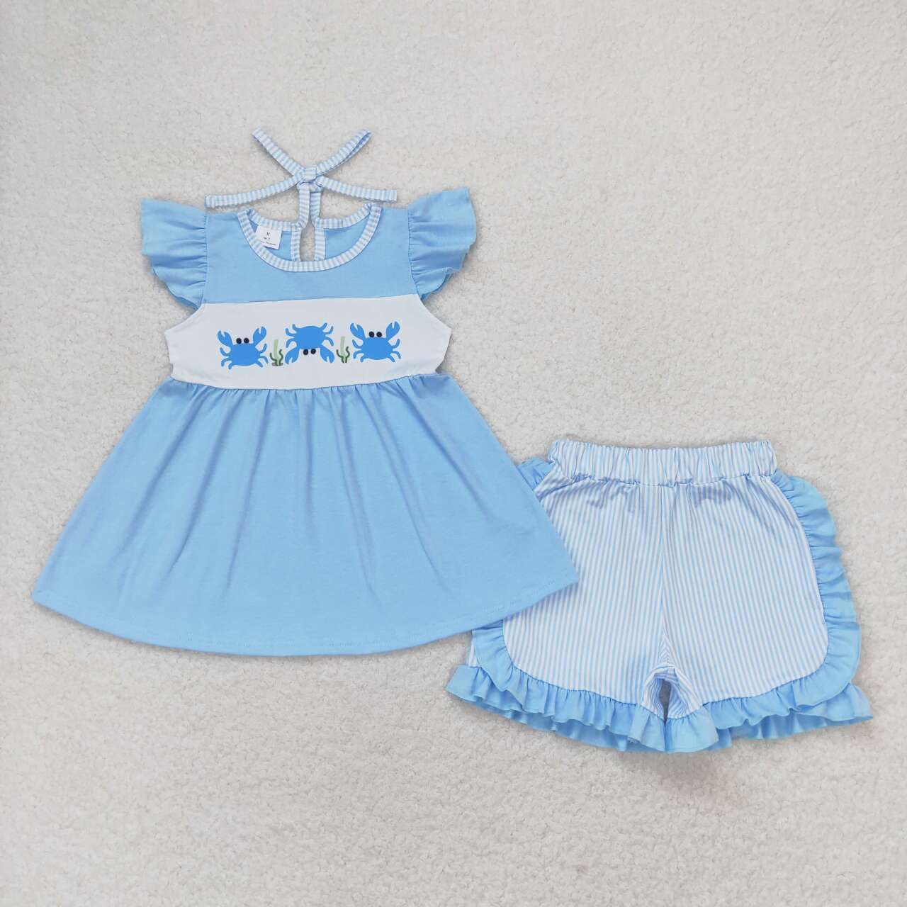 toddle baby girls crab beach outfit