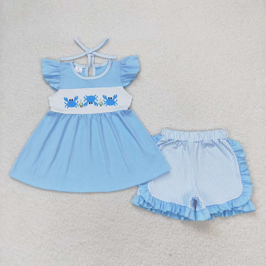 toddle baby girls crab beach outfit