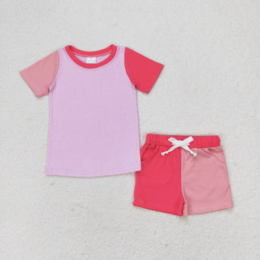 pink hot pink girls summer clothing set