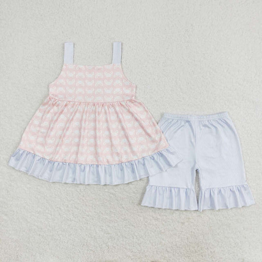 baby girls summer beach crab clothing set wholesale factory price