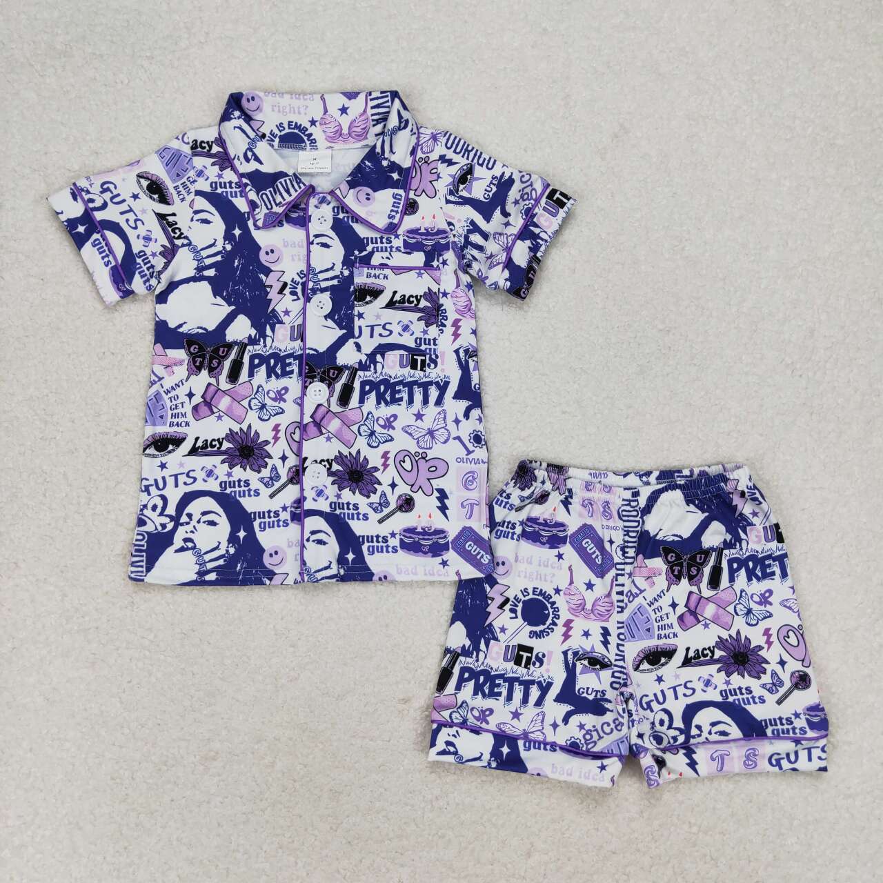 popular singer short sleeve pajama set